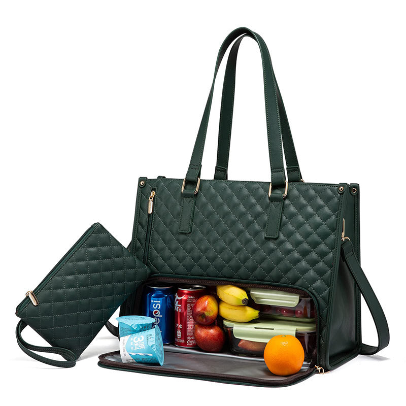 Women's Insulated Lunch Bag Dark Green 42x30x18cm