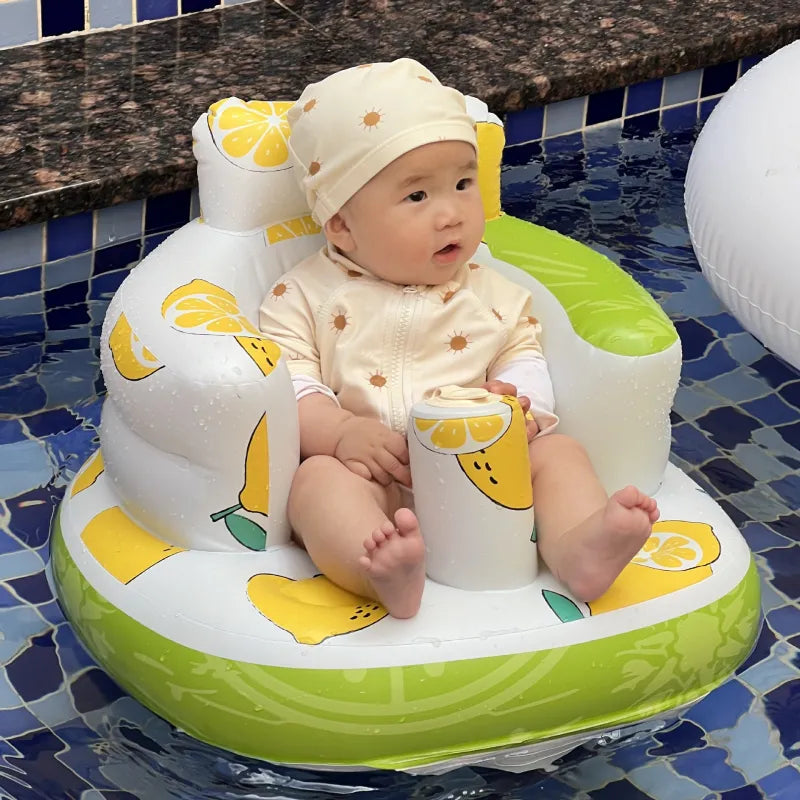 Inflatable Baby Chair for Dining & Bath (Lemon) n a