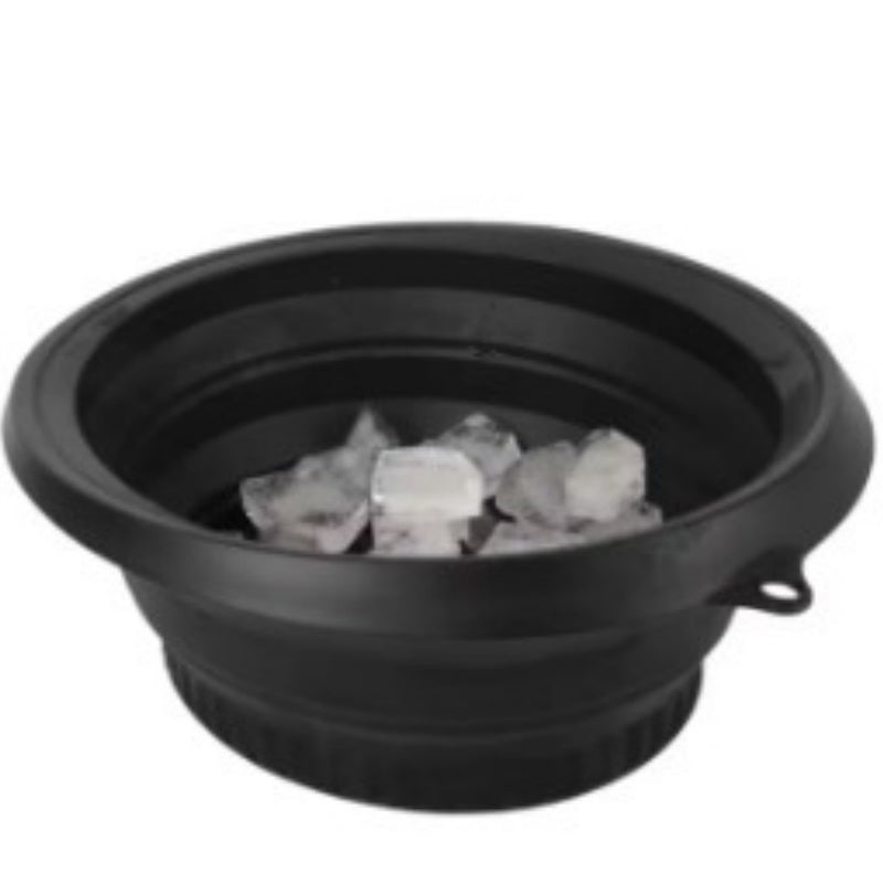 Collapsible Silicone Ice Basin Black 27x26x3.5cm