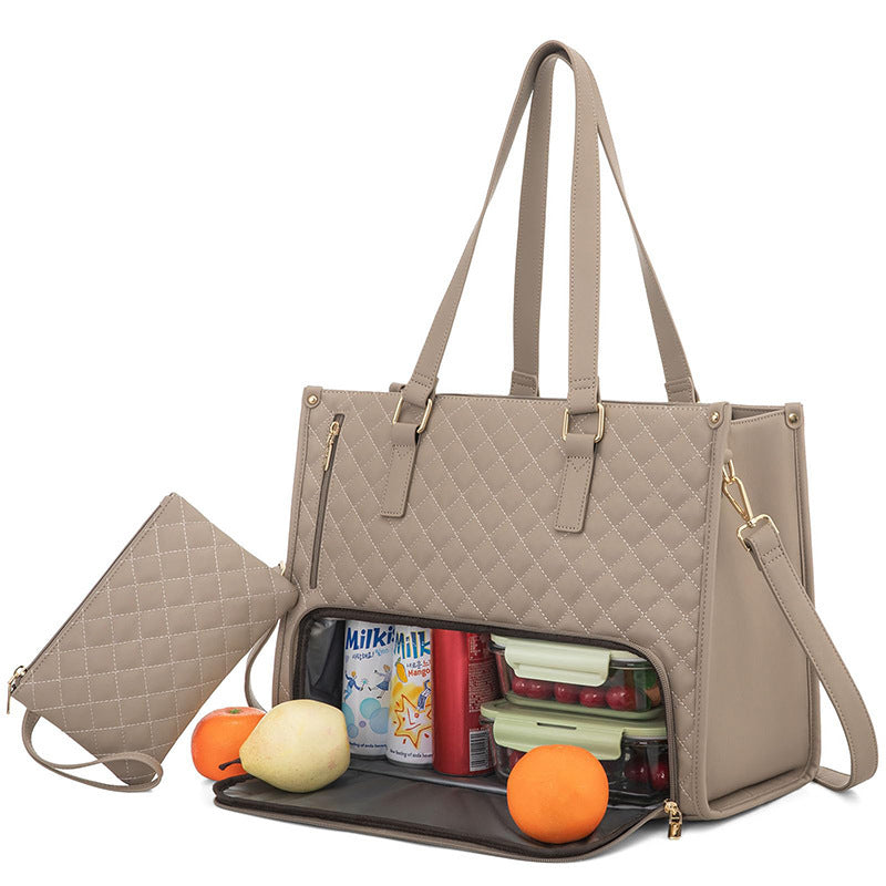 Women's Insulated Lunch Bag Khaki 42x30x18cm
