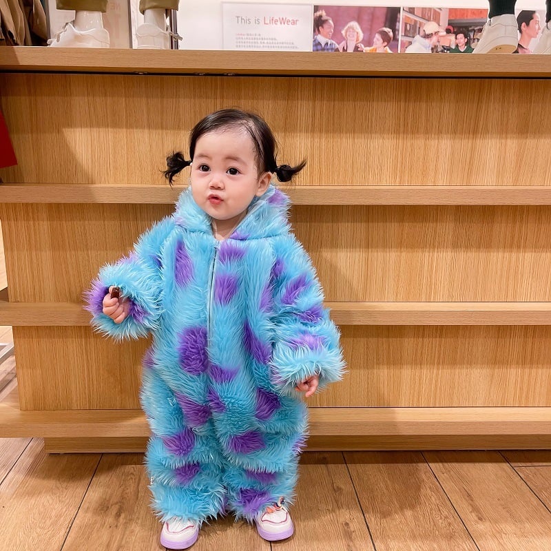 Cute Animal Baby Jumpsuit With Hooded Zipper Picture Color 80 cm