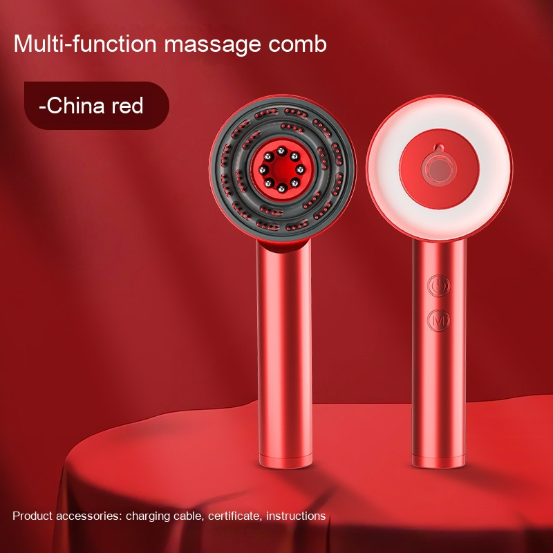 Comb Scalp Massager Red Single