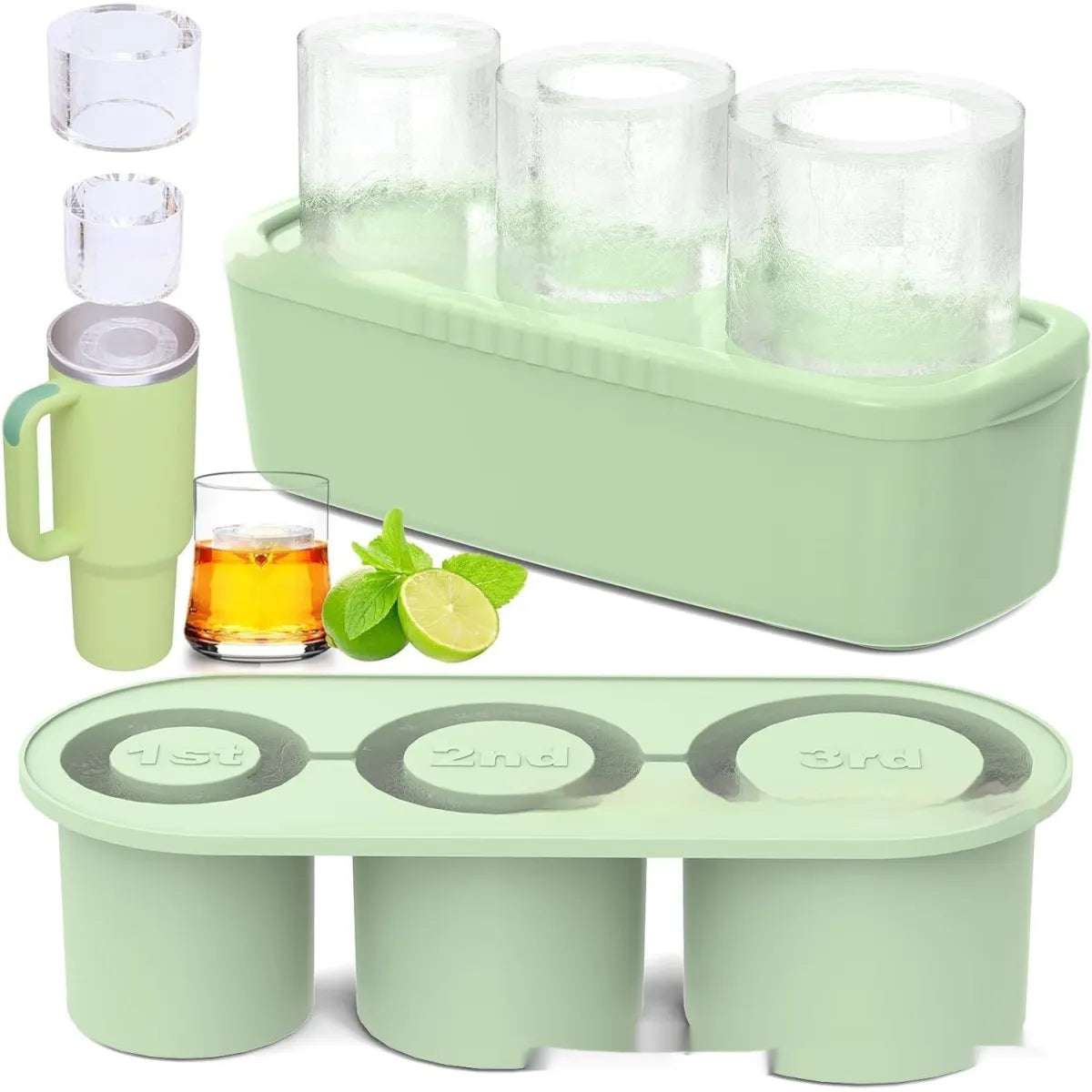 Chic Ice Cube Tray Mold (Green-ZACR308933))