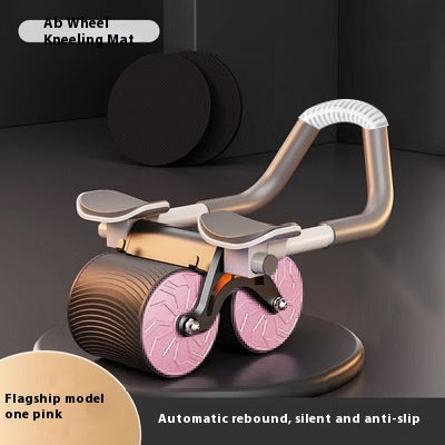 Automatic Rebound Abdominal Wheel Pink Without Watch Hassock